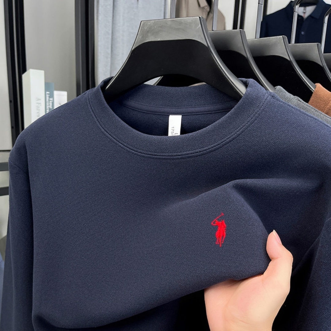 Embroidery Cotton - 100% хлопок, мужская рубашка-поло с длинным