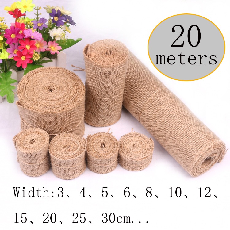 Linen Fabric Natural - Натуральная джутовая льняная ткань 5-30 см,