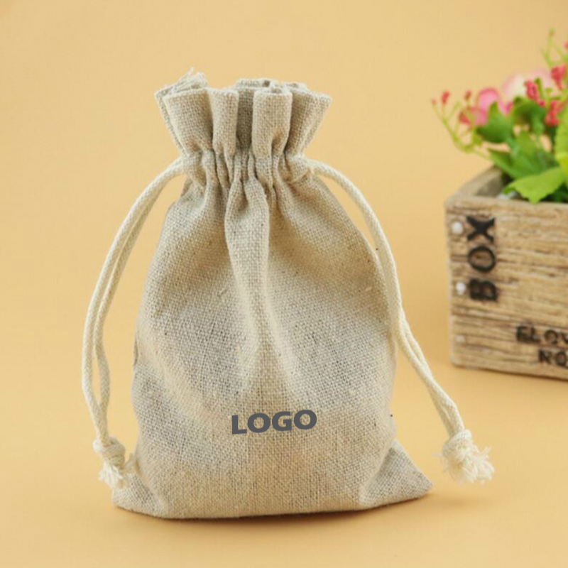 Linen Fabric Natural - 50 шт. льняные сумки на шнурке,