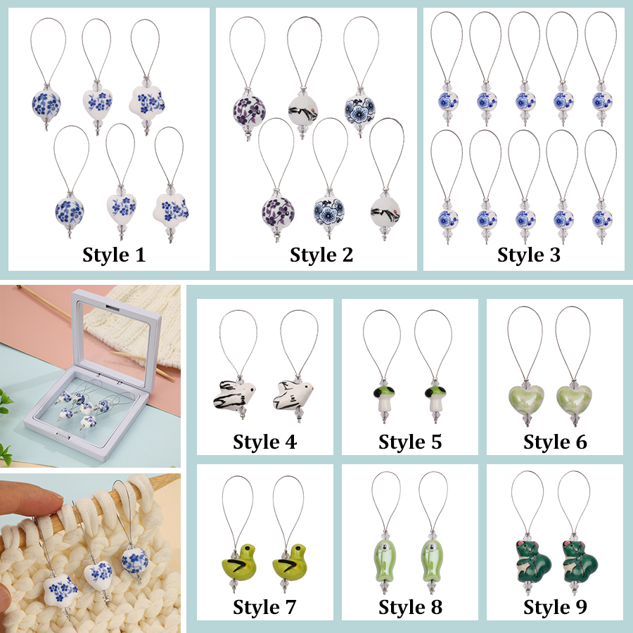 Stitch Marker Ring - 2/6 шт. маркеры для сшивания, фарфоровые