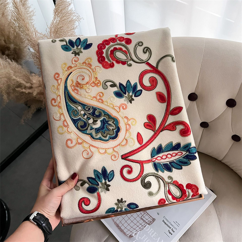 2024 модный шарф зимняя Толста – обзор и цена Embroidery Pashmina