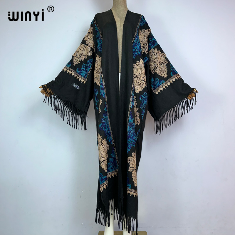 WINYI зимнее женское длинное п – обзор и цена Embroidery Pashmina