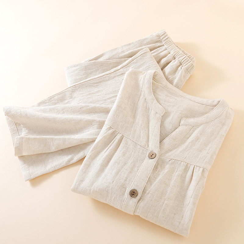 Женская пижама в японском стил – обзор и цена Linen Fabric Natural